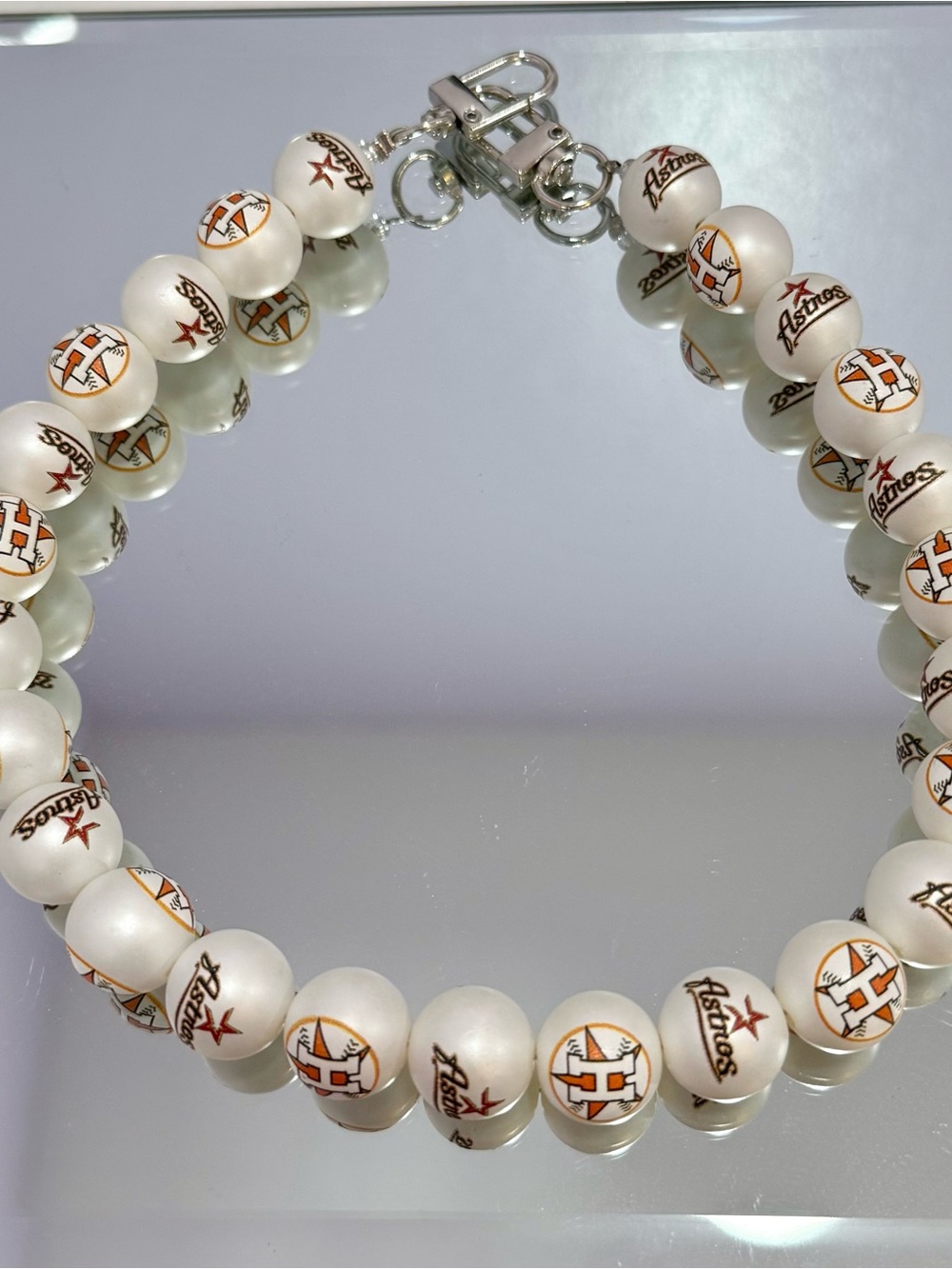 New Houston Astros White Bead Bag Chain 18 inches